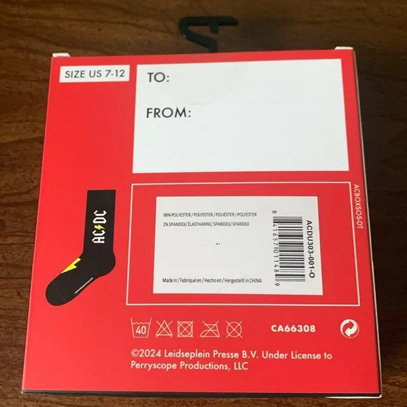 NWOT AC DC 1 Pair Sock Gift Box - Picture 3 of 3